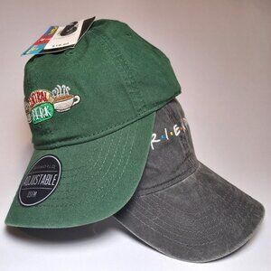 Friends show hat cap green nwt and distressed dark gray used baseball caps